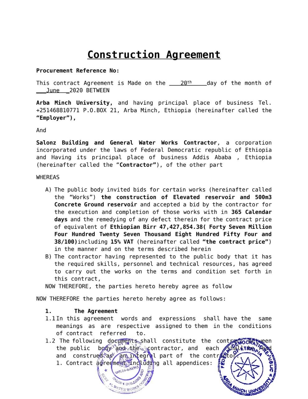 Constraction of elevated reservior